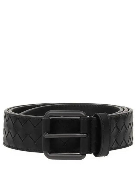 Men's Intrecciato Weaving Belt Black - BOTTEGA VENETA - BALAAN 2