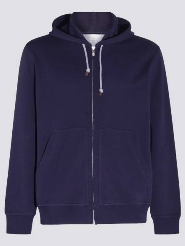 Tech Cotton Zip-Up Hoodie Navy - BRUNELLO CUCINELLI - BALAAN 6