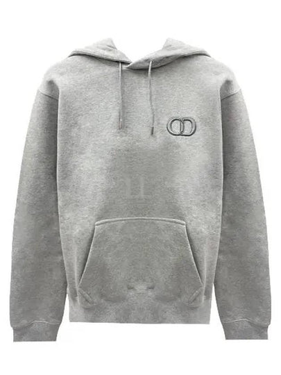 Cd Icon Embroidered Cotton Hoodie Grey - DIOR - BALAAN 2