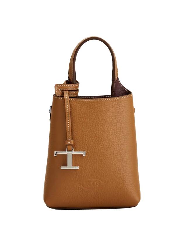 Micro Leather Mini Tote Bag Brown - TOD'S - BALAAN 1