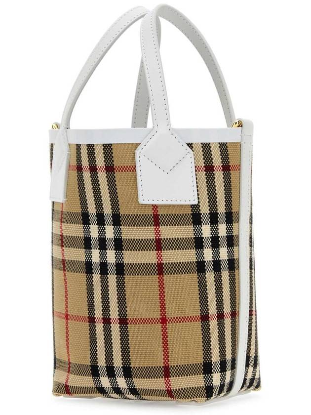 Burberry Mini London Tote Bag Archive Beige White - BURBERRY - BALAAN 3