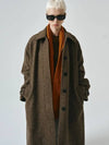 Alpaca Herringbone Balmacan Single Coat Brown - NOIRER FOR WOMEN - BALAAN 1