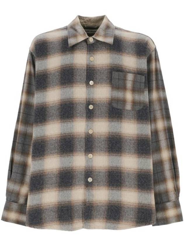 Doyle Check Lagger Flannel Long Sleeve Shirt Grey - OUR LEGACY - BALAAN 1