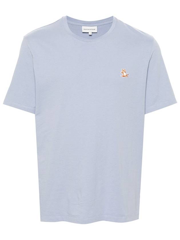 Chillax Fox Patch Regular Short Sleeve T-Shirt Blue - MAISON KITSUNE - BALAAN 3