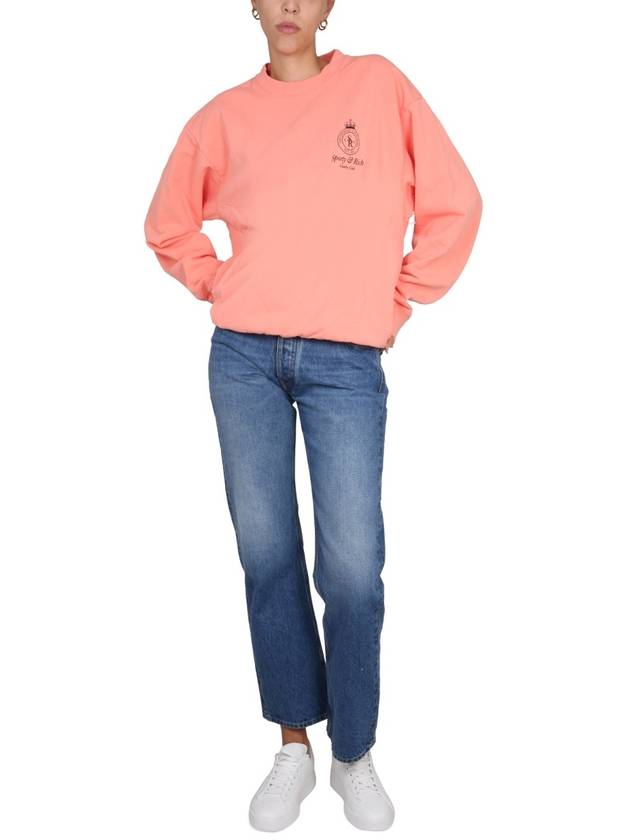 Crown Crew Neck Sweatshirt Grapefruit - SPORTY & RICH - BALAAN 3