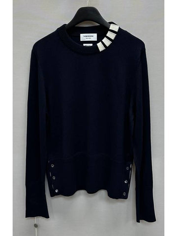 4BAR round neck wool pullover knit 4 - THOM BROWNE - BALAAN 1