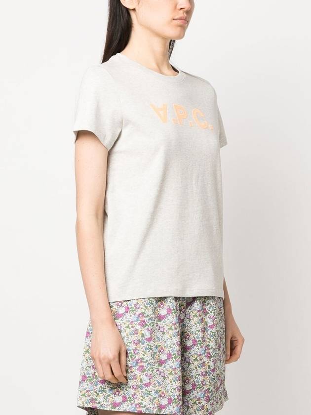 Women's Logo Organic Cotton Short Sleeve T-Shirt Grey - A.P.C. - BALAAN 5