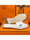 Women's Oran Sandals Calfskin Classic White - HERMES - BALAAN 3