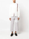 RWB Striped Intarsia Cotton Cardigan White - THOM BROWNE - BALAAN 3