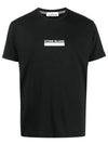 Small Rubber Logo Patch Short Sleeve T-Shirt Black - STONE ISLAND - BALAAN 1