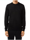 Crew Neck Merino Wool Knit Top Black - LACOSTE - BALAAN 3