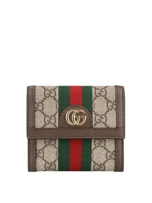 Ophidia GG French Flap Wallet Beige Ebony - GUCCI - BALAAN 2