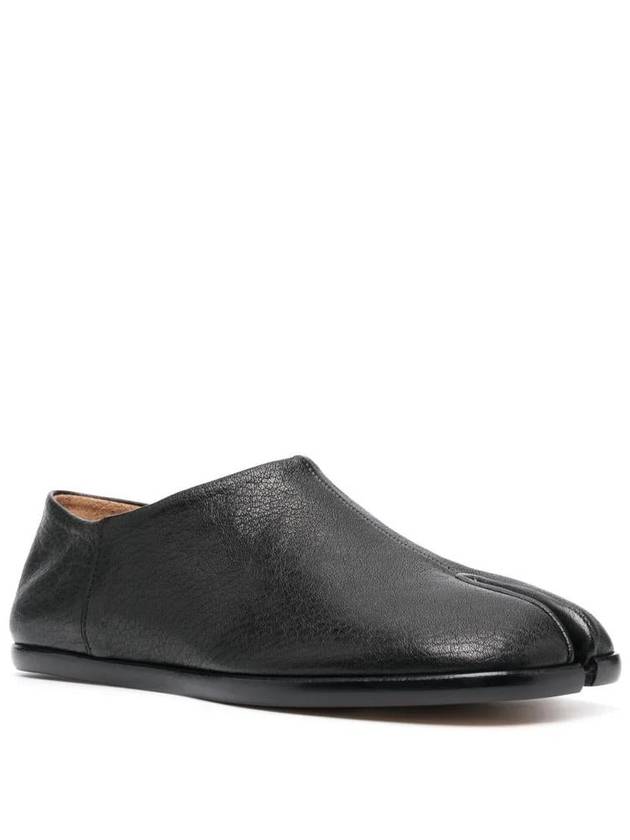 Tabi Babouche Leather Slippers Black - MAISON MARGIELA - BALAAN 3