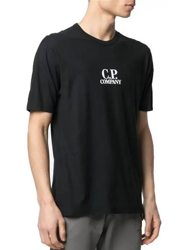 Logo Crew Neck Short Sleeve T-Shirt Black - CP COMPANY - BALAAN 5