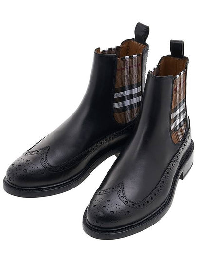 Tanner Check Chelsea Boots Black - BURBERRY - BALAAN 2