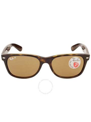 Ray Ban New Wayfarer Classic Polarized Brown Unisex Sunglasses RB2132 902/57 55 - RAY-BAN - BALAAN 1