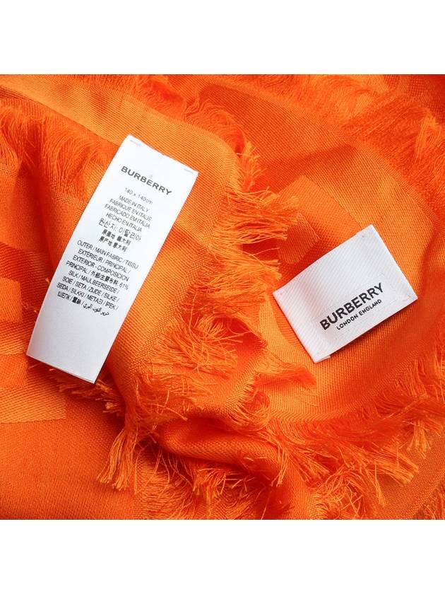 Orange Silk Big Scarf - BURBERRY - BALAAN 3