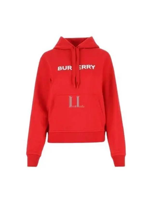 Women's Logo Print Cotton Hoodie Red - BURBERRY - BALAAN 2