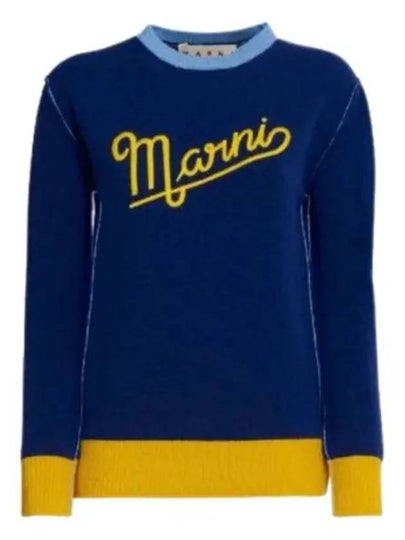 Logo Knit Top Blue - MARNI - BALAAN 2