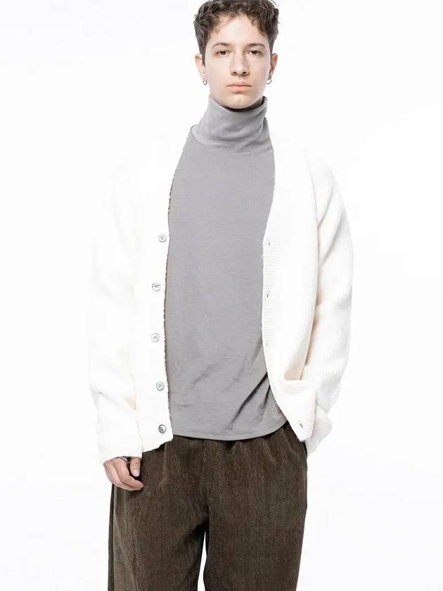 Men s M243OT01IV Dense Hachi Wool Blended Y neck Knit Cardigan Ivory - CHANCE'S NOI - BALAAN 7