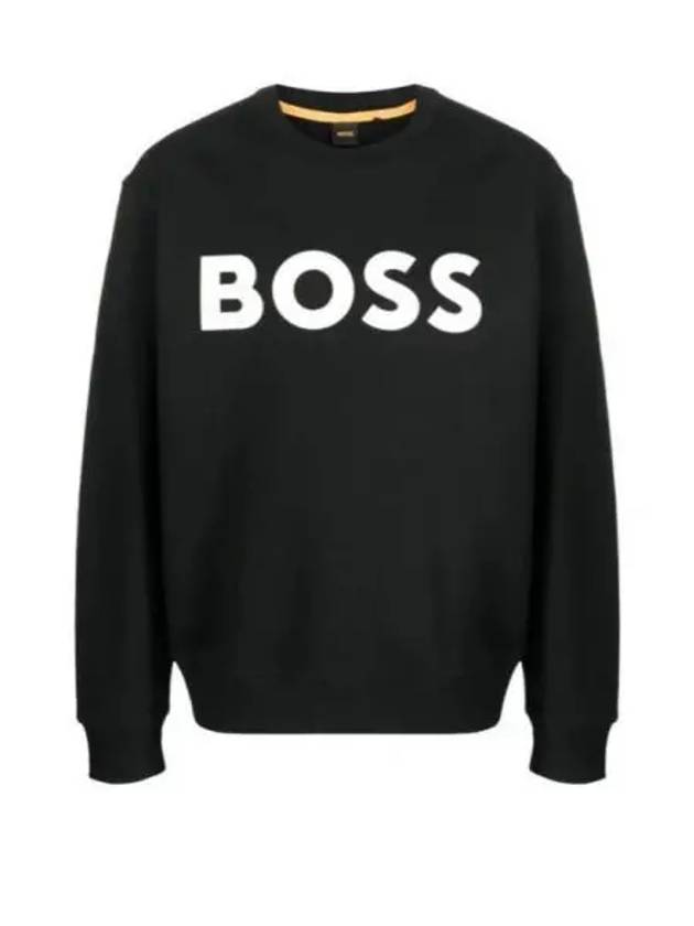 Logo Print Crew Neck Sweatshirt Black - HUGO BOSS - BALAAN 2