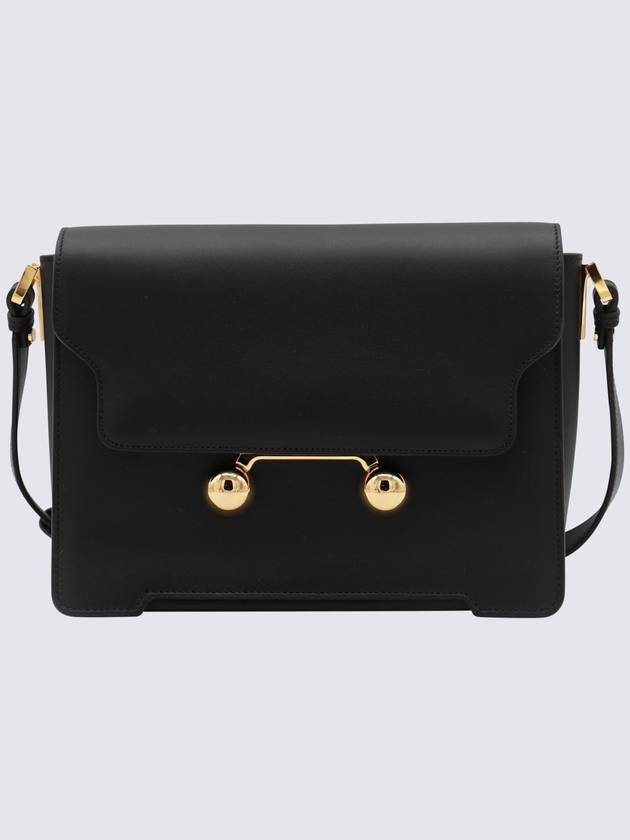 Trunkaroo Medium Leather Shoulder Bag Black - MARNI - BALAAN 2