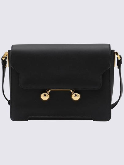 Trunkaroo Medium Leather Shoulder Bag Black - MARNI - BALAAN 2