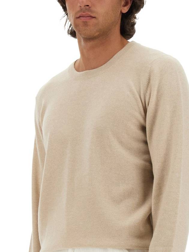 Crew Neck Cashmere Knit Top Beige - BRUNELLO CUCINELLI - BALAAN 5