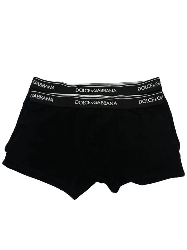 Men's Logo Waistband Cotton Briefs 2 Pack Black - DOLCE&GABBANA - BALAAN 5