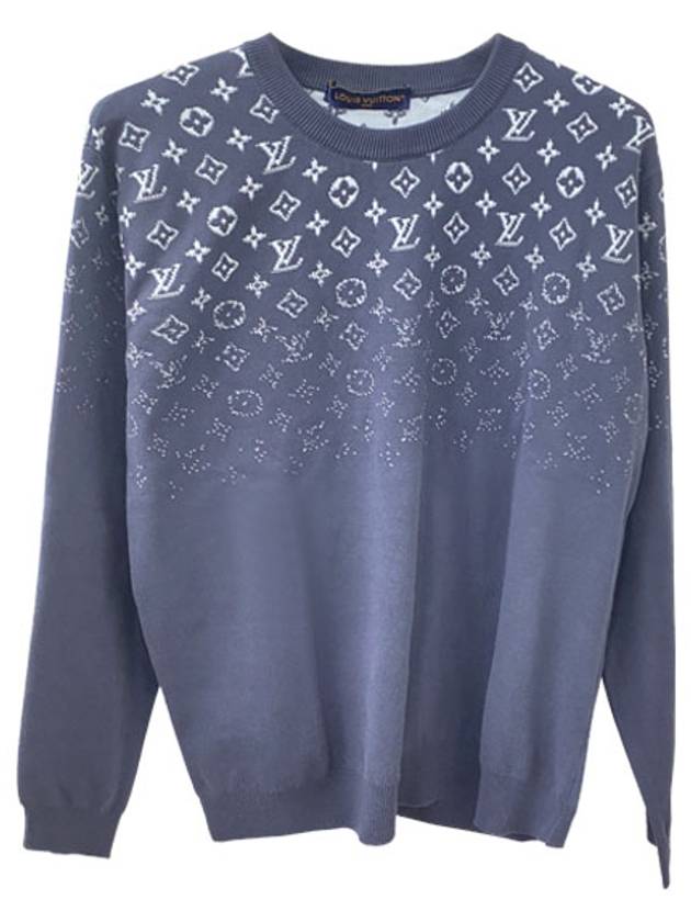 1AFAP LV Ski Gradient Cotton Crew Neck Knit Blue Gray Men’s Knit TSH - LOUIS VUITTON - BALAAN 1