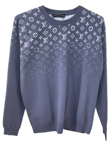 1AFAP LV Ski Gradient Cotton Crew Neck Knit Blue Gray Men’s Knit TSH - LOUIS VUITTON - BALAAN 1