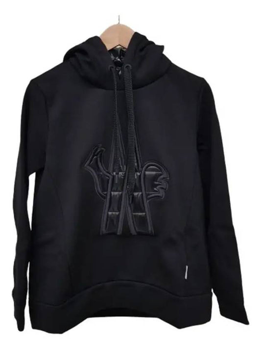 Grenoble Embroidered Logo Hoodie Black - MONCLER - BALAAN 2