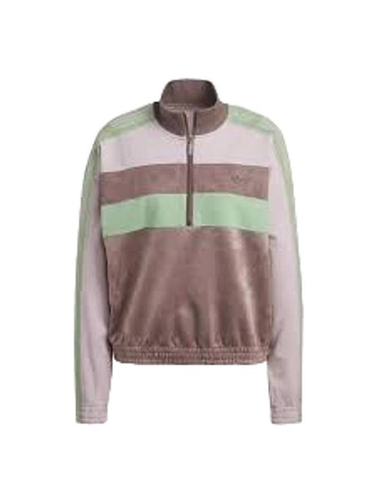 Logo half zip up jacket brown pink - ADIDAS - BALAAN 1