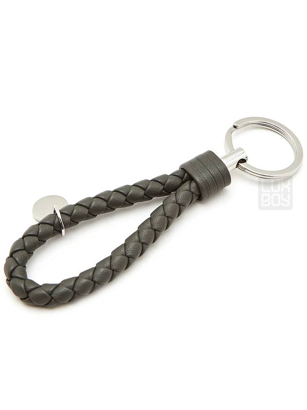 Intrecciato Leather Key Holder Grey - BOTTEGA VENETA - BALAAN 4