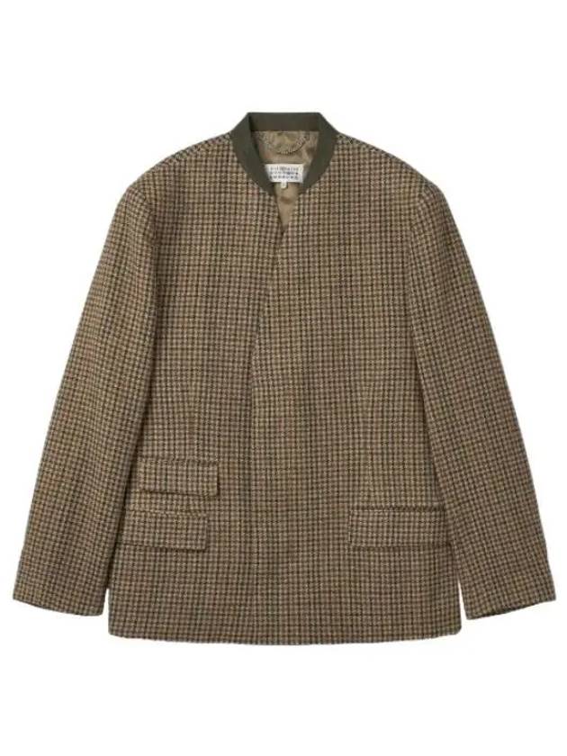 Stitch Check Jacket Brown Jumper - MAISON MARGIELA - BALAAN 1