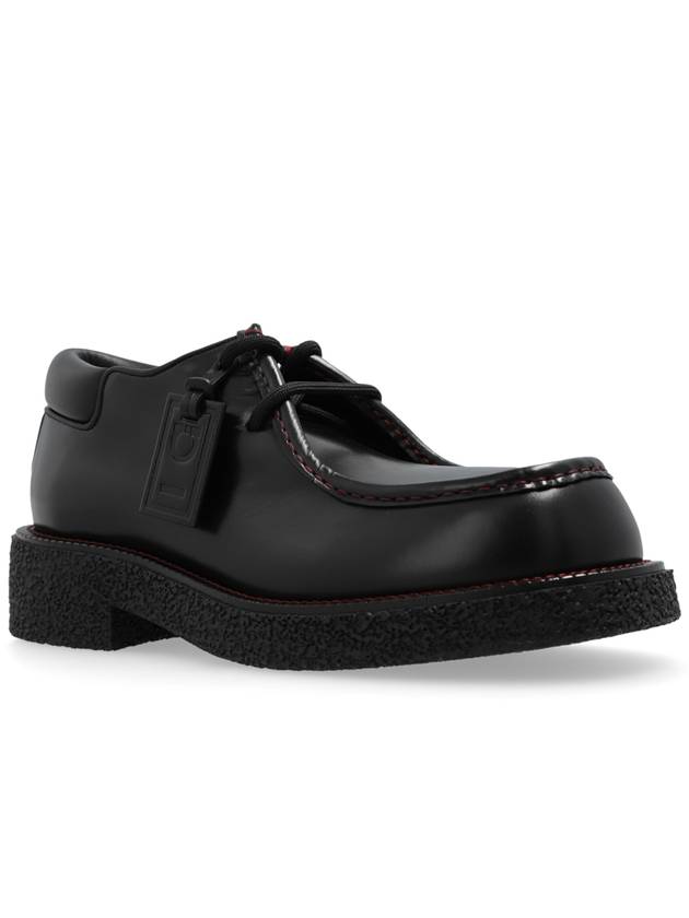 FERRAGAMO Leather Shoes Cleveland, Men's, Black - SALVATORE FERRAGAMO - BALAAN 4