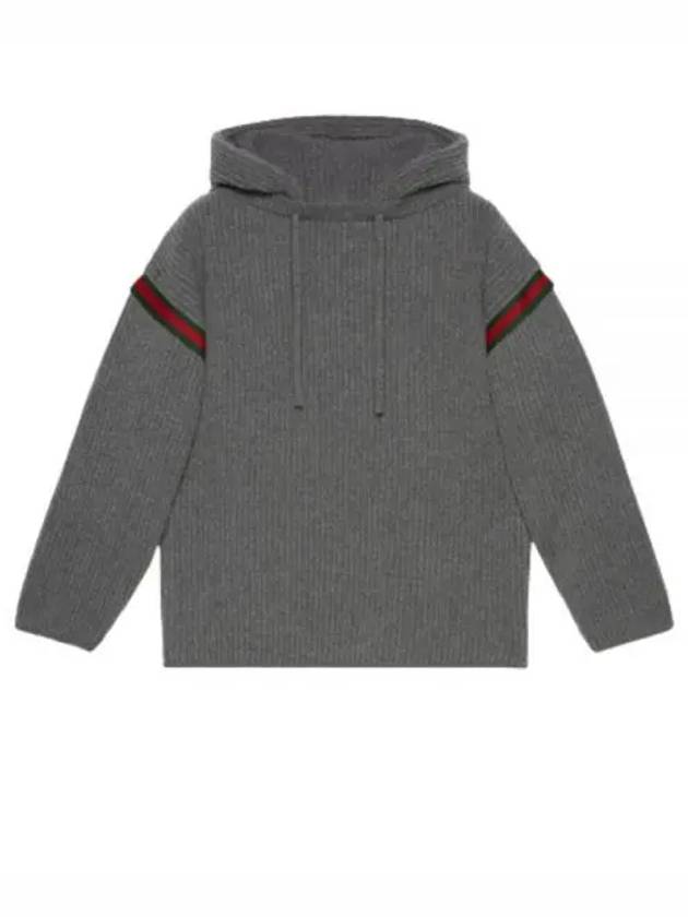 Wool Cashmere Hoodie Grey - GUCCI - BALAAN 2