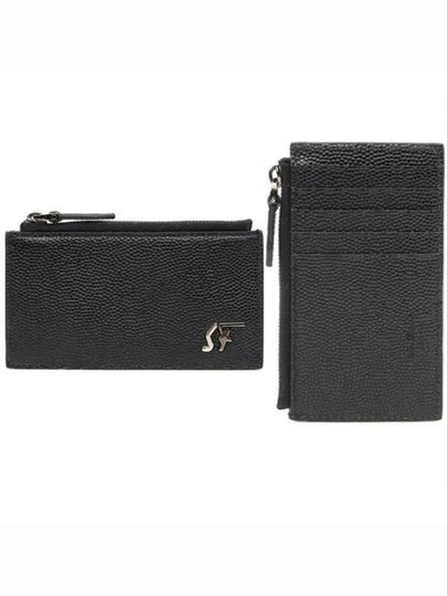 Metal Logo Zipper Card Wallet Black - SALVATORE FERRAGAMO - BALAAN 2