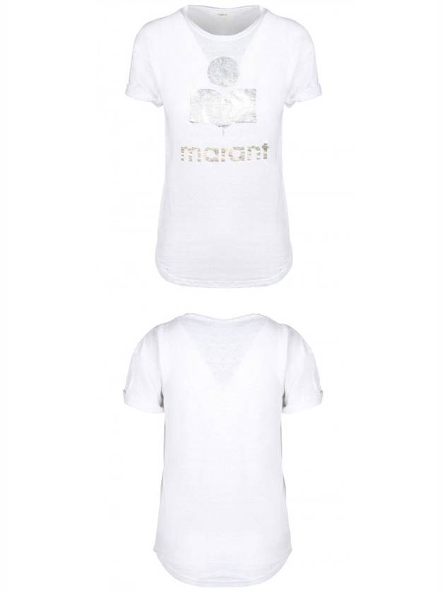 00MTS0382 00M008E WH Kuta side cut linen short sleeve t-shirt white women t-shirt TJ - ISABEL MARANT - BALAAN 4