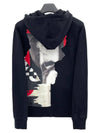 Logo Graphic Print Zip Up Hoodie Black - Y-3 - BALAAN 3