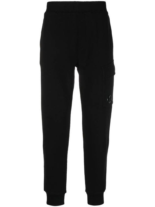 Men's Diagonal Raised Fleece Track Pants Black - CP COMPANY - BALAAN 2