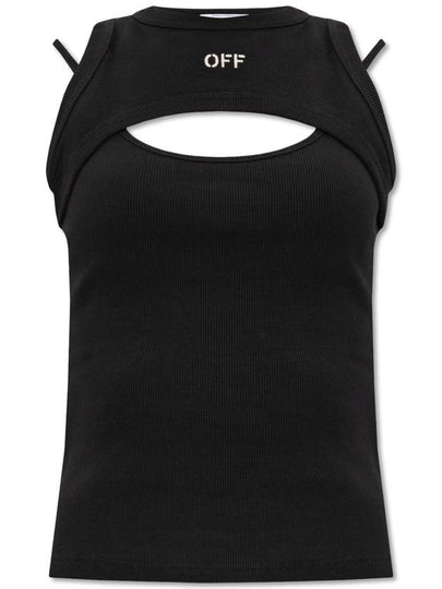 Sleeveless T-Shirt OWAD237C99JER0011001 BLACK - OFF WHITE - BALAAN 2