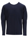 Pleated Long Sleeve T-Shirt Navy - ISSEY MIYAKE - BALAAN 2