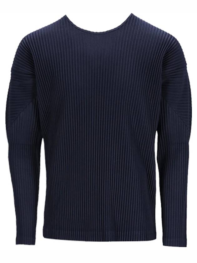 Pleated Long Sleeve T-Shirt Navy - ISSEY MIYAKE - BALAAN 2