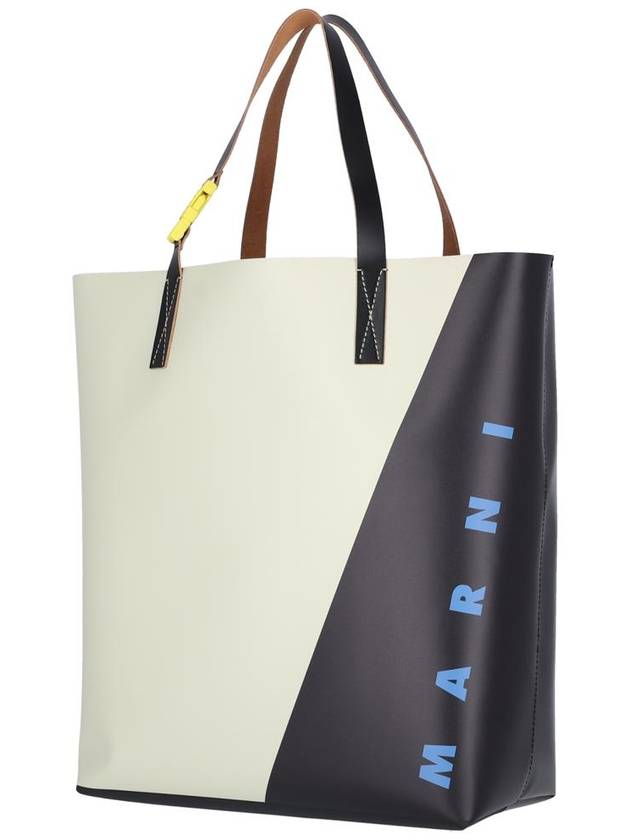 Logo Shopper Tote Bag Black White - MARNI - BALAAN 3