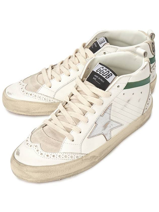 Mid Star High Top Sneakers Green White - GOLDEN GOOSE - BALAAN 2