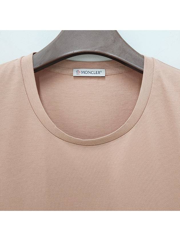 Cotton Jersey Short Sleeve T Shirt Light Pink - MONCLER - BALAAN 6