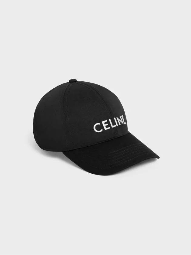 Embroidered Logo Cotton Ball Cap Black - CELINE - BALAAN 2