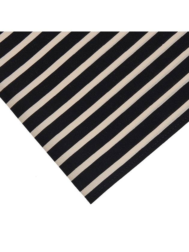 Signature Monogram Stripe Silk Muffler Black - TOTEME - BALAAN 6