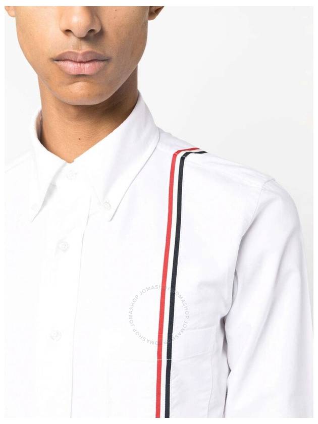 RWB Stripe Cotton Shirt White - THOM BROWNE - BALAAN 4